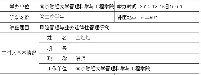 学术报告：风险管理与业务连续性管理研究