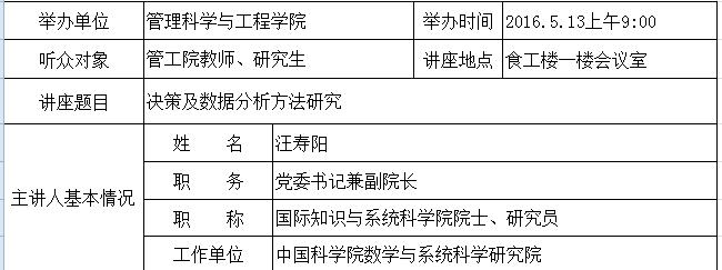 学术报告：决策及数据分析方法研究