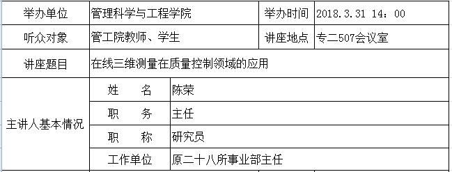 学术讲座：在线三维测量在质量控制领域的应用